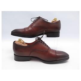 Santoni-SANTONI CARTER SHOES 12474 Brown leather 5.5 IT 40.5 FR SHOES-Camel