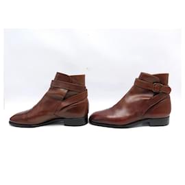 JM Weston-CHAUSSURES JM WESTON JODHPUR 722 BOTTINES 9D 43 EN CUIR MARRON BOOTS SHOES-Marron