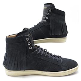 Yves Saint Laurent-YVES SAINT LAURENT SNEAKER SL SHOES/18H 376995 43 SUEDE LEATHER SNEAKERS-Black