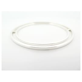 Christofle-CHRISTOFLE lined ELLIPSE ARTICULATED BRACELET IN SILVER 925 16 SILVER STRAP-Silvery