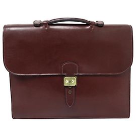 Hermès VINTAGE HERMES BAG SAC A DEPECHES 2 BOX BAG LEATHER BAG BELLOWS Dark red