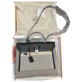 Hermès HERBAG 31 ZIP RETOURNÉ Noir Écru