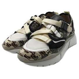 Chloé ****Baskets Chloe Sonnie Python en relief Marron Multicolore