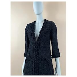 Chanel-9K$ Veste noire en tweed Lesage-Noir
