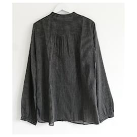 Isabel Marant Etoile-Isabel Marant Etoile Fine Cotton Grandad Shirt Grey-Grey