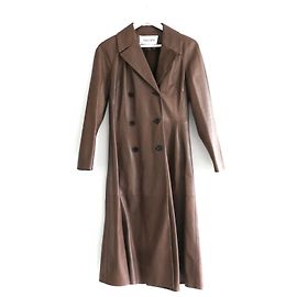 Valentino Taupefarbener Lammledermantel Taupe