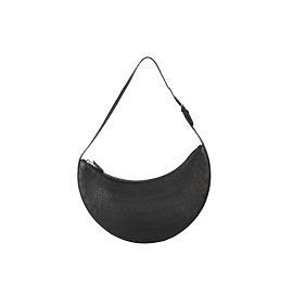 Borsa a tracolla Demi-Lune traforata Alaïa Nero