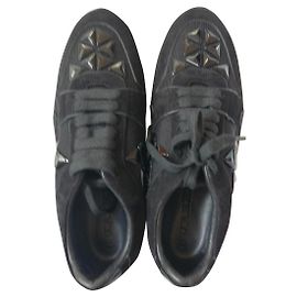 Sneaker Burberry in velluto nero Nero