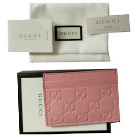 Gucci Pink Ostrich Leather Wallet Pink
