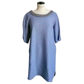Autre Marque-KOAN Collection Blue linen dress new condition T46 IT-Light blue
