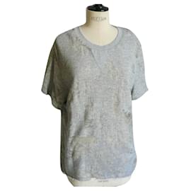 Iro-IRO Tee shirt type sweat léger manches courtes gris TS-Gris