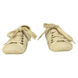 Louis Vuitton-Louis Vuitton Mahina Sneaker da ginnastica in pelle avorio bianco sz 37,5-Bianco