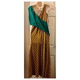 Diane Von Furstenberg-DvF maxi silk dress in multiple colours with polkadot pattern-Multiple colors