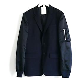Givenchy-Givenchy Herren Hybrid Bomber Blazer Jacke-Marineblau