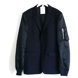 Givenchy Men Hybrid Bomber Blazer Jacket Navy blue