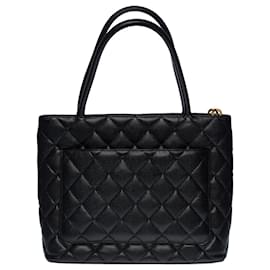 Chanel-CHANEL Medallion Bag in Black Leather - 100729-Black