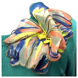 Fendi-Fendi cardigan in aqua knit with silk flower brooch-Other