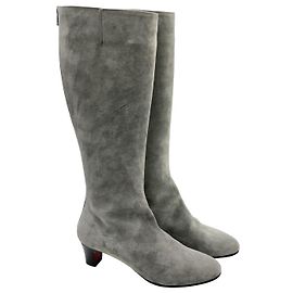 Christian Louboutin Louboutin light grey suede boots Grey