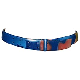 Issey Miyake-Ceinture Issey Miyake en cuir multicolore-Multicolore