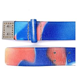 Issey Miyake-Ceinture Issey Miyake en cuir multicolore-Multicolore