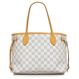 Louis Vuitton-Louis Vuitton White Damier Azur Neverfull PM-Blanc