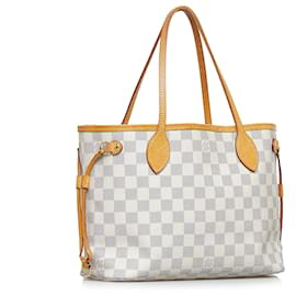 Louis Vuitton-Louis Vuitton White Damier Azur Neverfull PM-Blanc