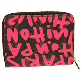 Louis Vuitton-LOUIS VUITTON Monogram Graffiti Zippy Coin Purse Fuchsia M93707 LV Auth yk6630-Fuschia