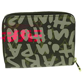 Louis Vuitton-LOUIS VUITTON Monogram Graffiti Zippy Coin Purse Fuchsia M93707 LV Auth yk6630-Fuschia