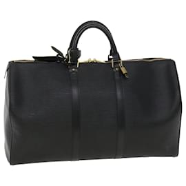 Louis Vuitton-Louis Vuitton Epi Keepall 50 Boston Bag Noir M42962 LV Auth 40724-Black