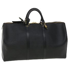 Louis Vuitton Epi Keepall 50 Sac Boston Noir M42962 Auth LV 40724 Noir
