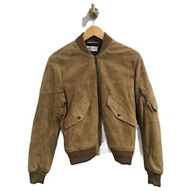 Saint Laurent-SAINT LAURENT Chaquetas T.Gamuza L Internacional-Camello