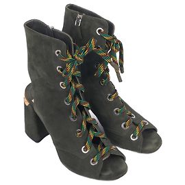 PRADA Bottes EU 37 Suède Vert
