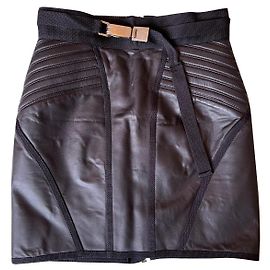 Saia de couro preta Dsquared2 Preto