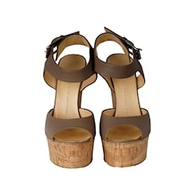 Giuseppe Zanotti-Giuseppe Zanotti Open Toe Platform Wedge Sandals-Flesh