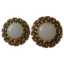 Boucles d'oreilles Chanel Or et Perle Bijouterie dorée