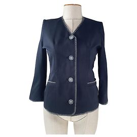 Autre Marque Gai Mattiolo Blue Striped Wool Blazer Blue