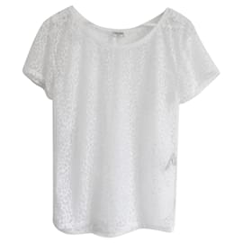 Saint Laurent-T-shirt burnout leopardata di Saint Laurent-Bianco
