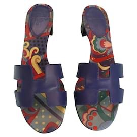 Hermès-Sandals-Navy blue