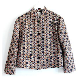 Bellerose Retro Weave Jacket Orange Navy blue