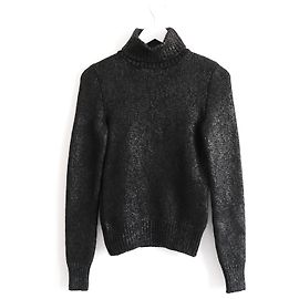 Céline Celine x Michael Kors Metallic-Pullover aus bemaltem Kaschmirmix Schwarz
