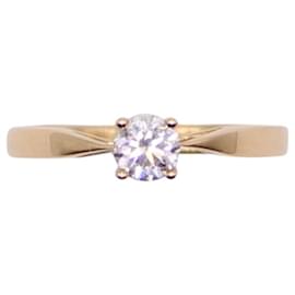 Autre Marque-Solitaire yellow gold 18 set diamond carats 4 claws-Gold hardware