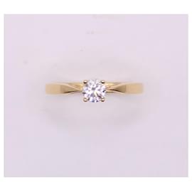 Autre Marque-Solitaire yellow gold 18 set diamond carats 4 claws-Gold hardware