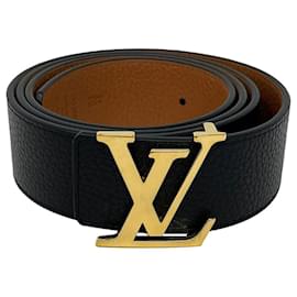 Louis Vuitton-cinturón reversible LV Initials 40 MM-Negro,Marrón claro