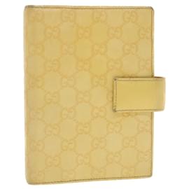 Gucci-GUCCI Gucci Shima GG Day Planner Cover Leather Yellow 115241 Auth am4214-Yellow