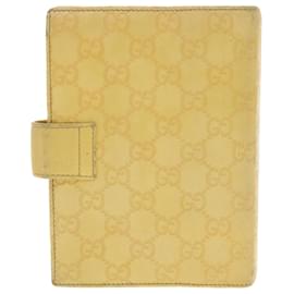 Gucci-GUCCI Gucci Shima GG Day Planner Capa Couro Amarelo 115241 Auth am4214-Amarelo