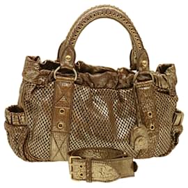 Miu Miu-Miu Miu Hand Bag Leather 2way Gold Auth bs4938-Golden