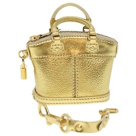 LOUIS VUITTON Mini Lockit Bag Charm Suhari Gold LV Auth 40704a Golden