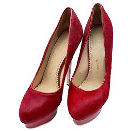 CHARLOTTE OLYMPIA  Heels EU 38.5 Cloth Red