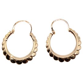 Autre Marque Brincos redondos de ouro amarelo 18 quilates Gold hardware