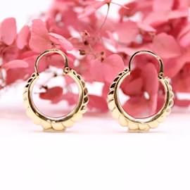 Autre Marque-Yellow gold round hoop earrings 18 carats-Gold hardware